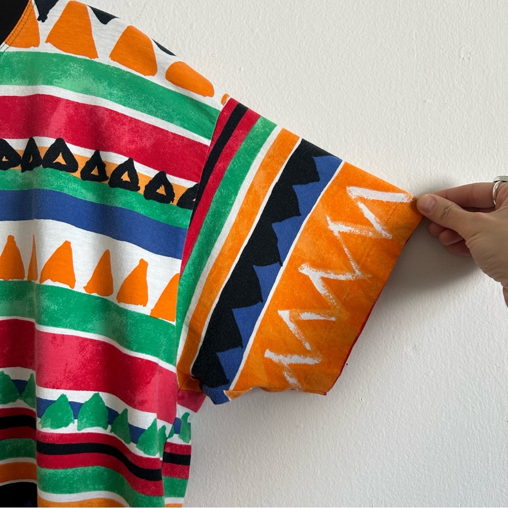 Vintage Benetton Tribal Print Tee - Picture 5 of 9